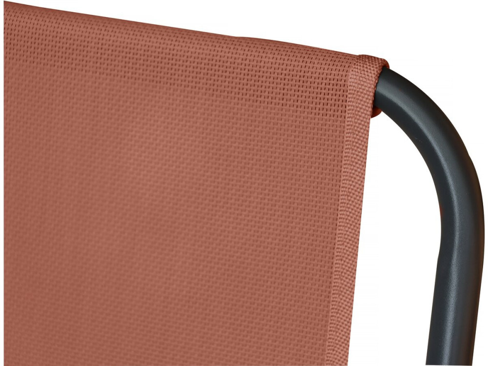 Gartentisch und -stühle mit Sonnenschirm aus Metall "Convivia" - 4 Plätze - Terracotta