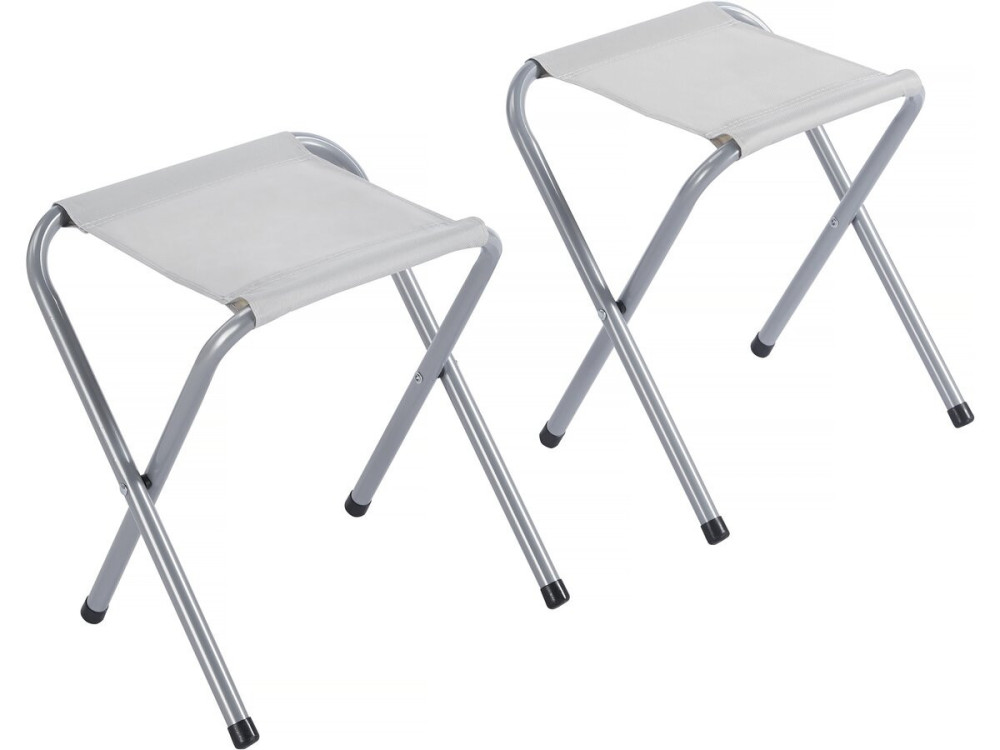 Set aus Campingtisch und 4 Klapphockern - 125 x 60 cm - Weiß