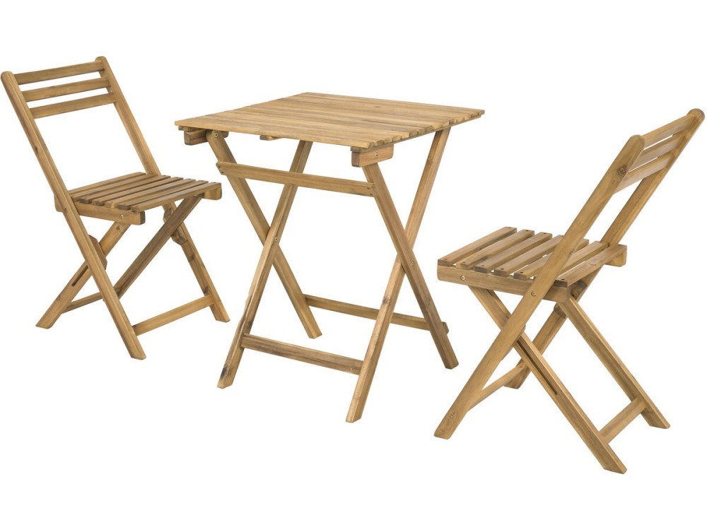 Gartentisch und -stühle "Aldo" aus Holz - 2 Sitzplätze - Braun