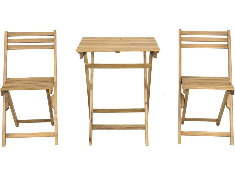 Gartentisch und -stühle "Aldo" aus Holz - 2 Sitzplätze - Braun