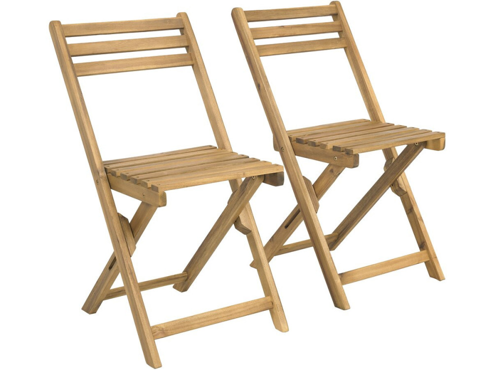 Gartentisch und -stühle "Aldo" aus Holz - 2 Sitzplätze - Braun