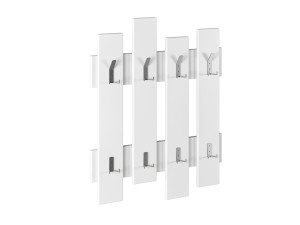 Wandgarderobe aus Holz "Wave" - 64 x 4 x 79 cm - Weiß