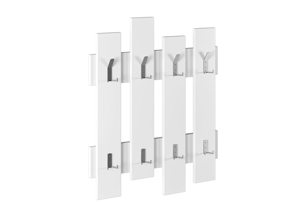 Wandgarderobe aus Holz "Wave" - 64 x 4 x 79 cm - Weiß