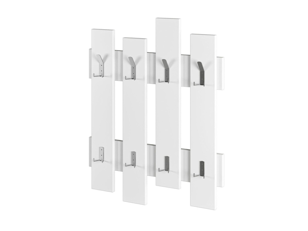 Wandgarderobe aus Holz "Wave" - 64 x 4 x 79 cm - Weiß