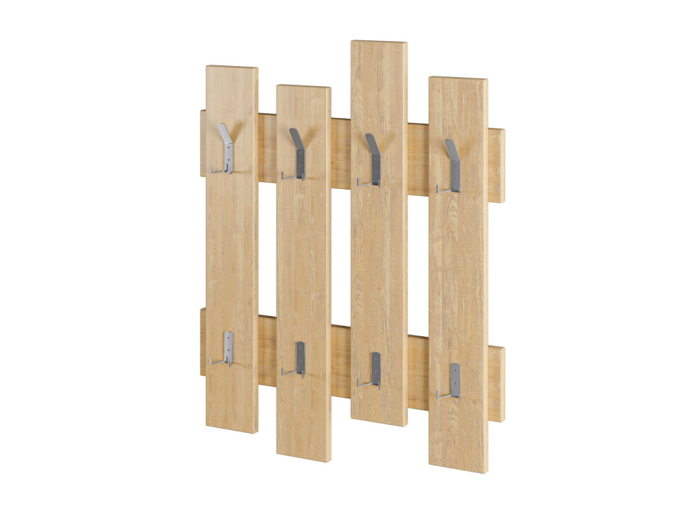 Wandgarderobe aus Holz "Wave" - 64 x 4 x 79 cm - Beige