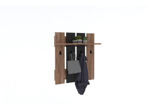 Wandgarderobe mit Holzregal "Mita" - 70 x 14 x 70 cm - Anthrazitgrau