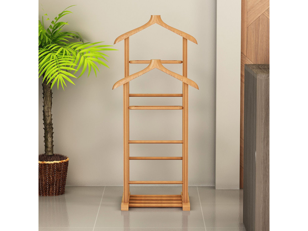 Kleiderständer aus Holz "Beta" - 33 x 46 x 120 cm - Beige