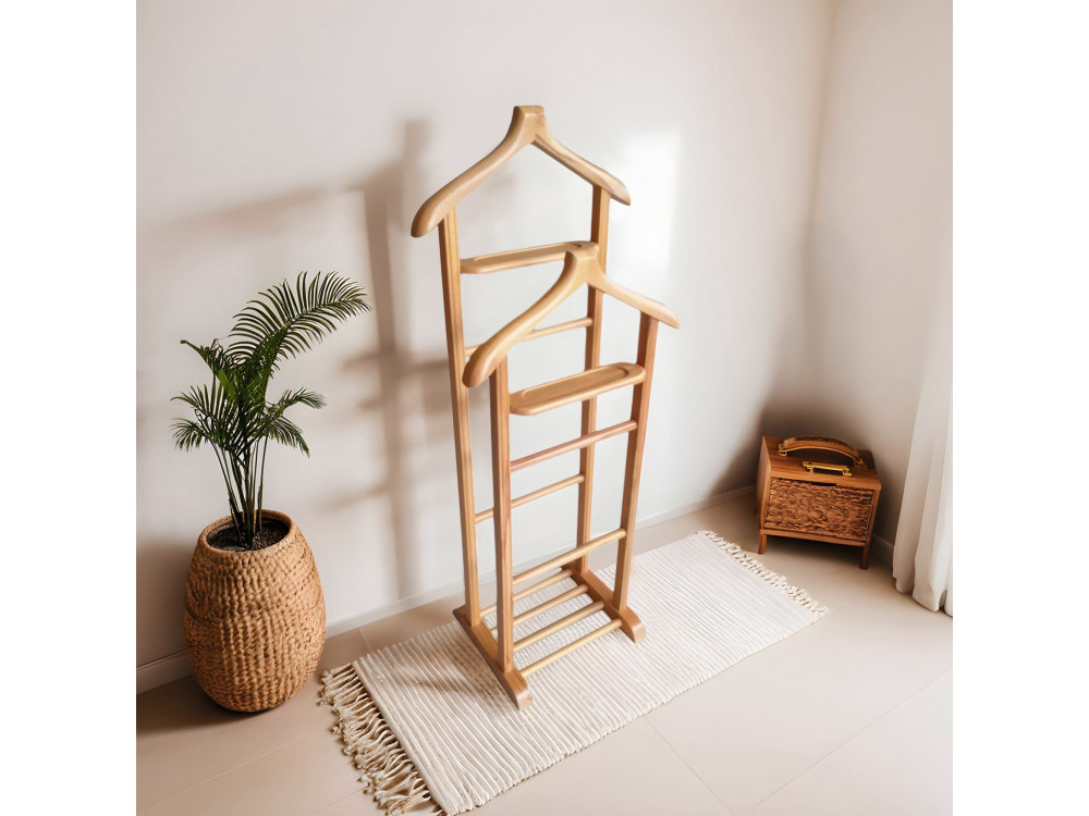 Kleiderständer aus Holz "Beta" - 33 x 46 x 120 cm - Beige