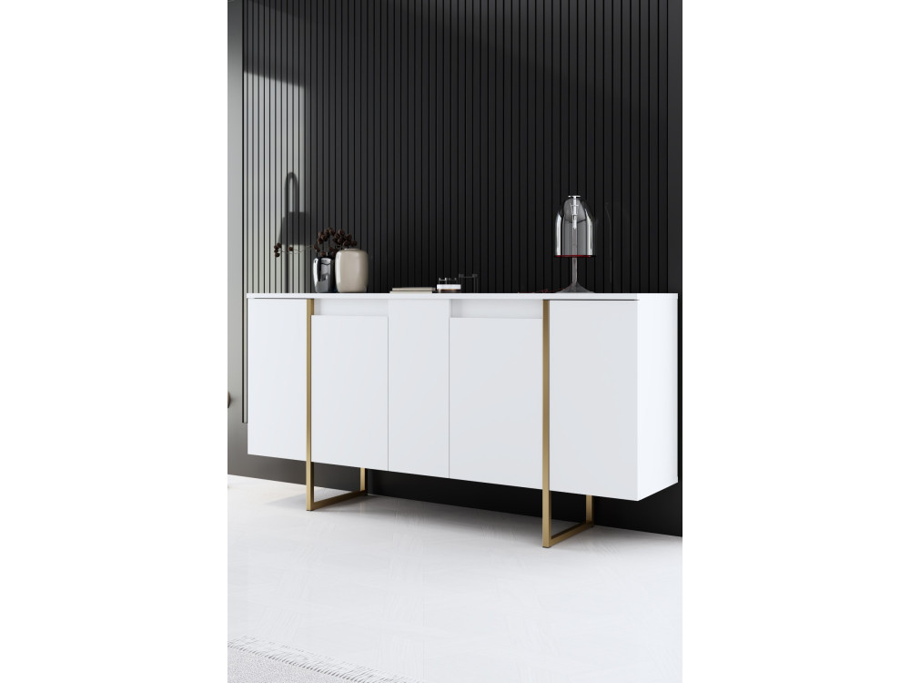 Wohnzimmermöbelset aus Holz "Luxe" - 160 x 35 x 80 cm - Weiß