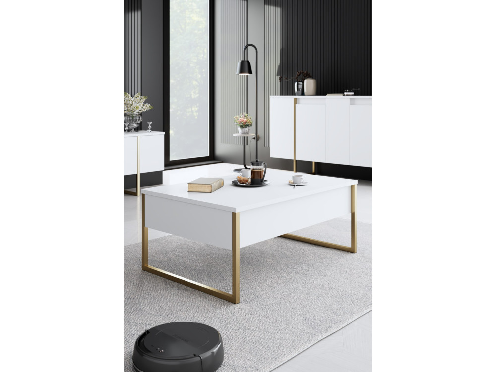 Wohnzimmermöbelset aus Holz "Luxe" - 160 x 35 x 80 cm - Weiß