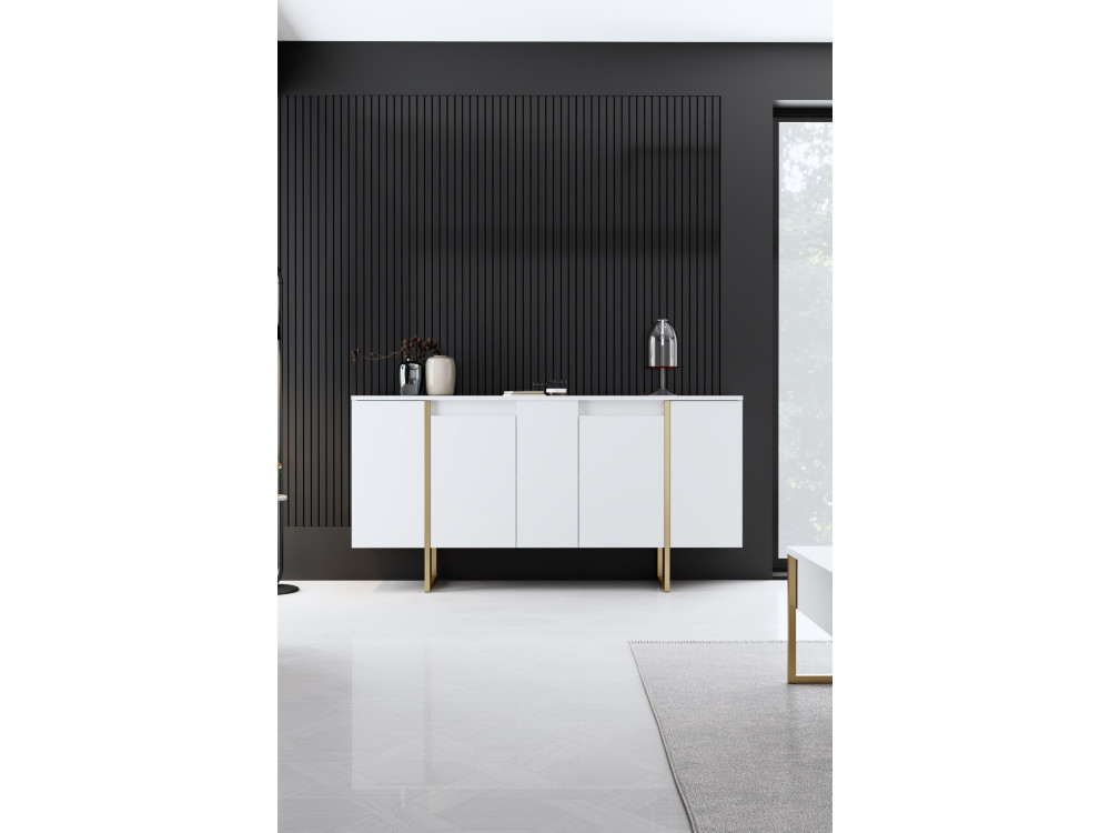 Wohnzimmermöbelset aus Holz "Luxe" - 160 x 35 x 80 cm - Weiß