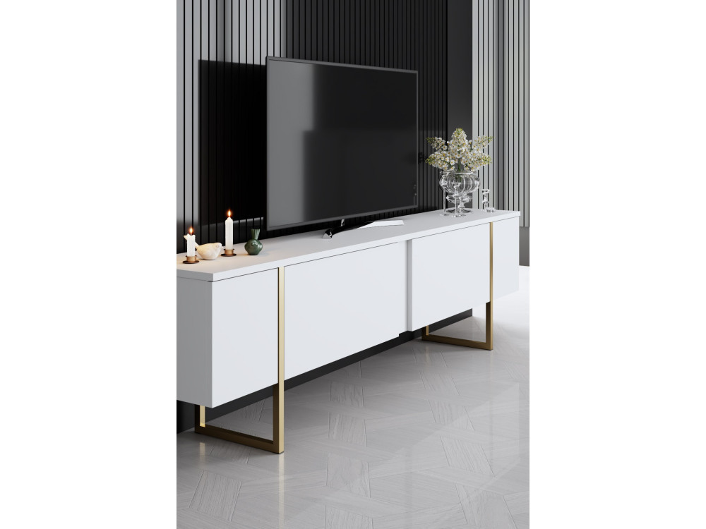 Wohnzimmermöbelset aus Holz "Luxe" - 160 x 35 x 80 cm - Weiß