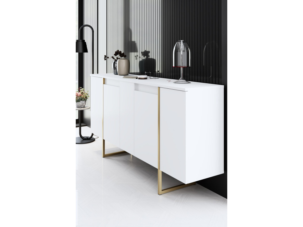 Wohnzimmermöbelset aus Holz "Luxe" - 160 x 35 x 80 cm - Weiß