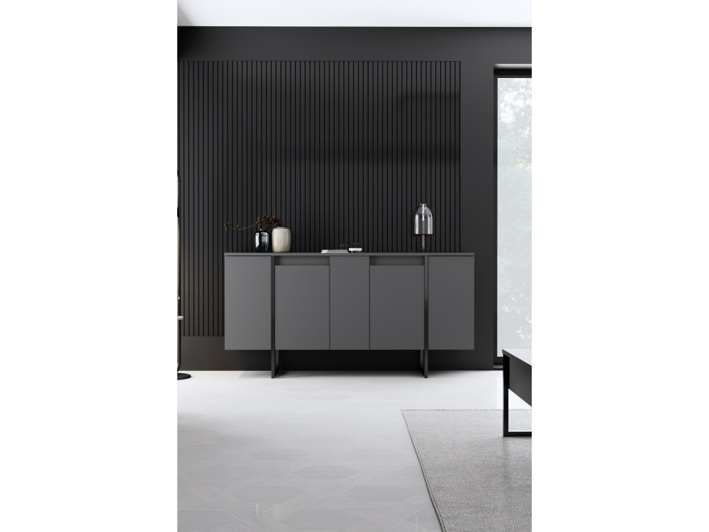 Wohnzimmermöbelset aus Holz "Luxe" - 160 x 35 x 80 cm - Schwarz