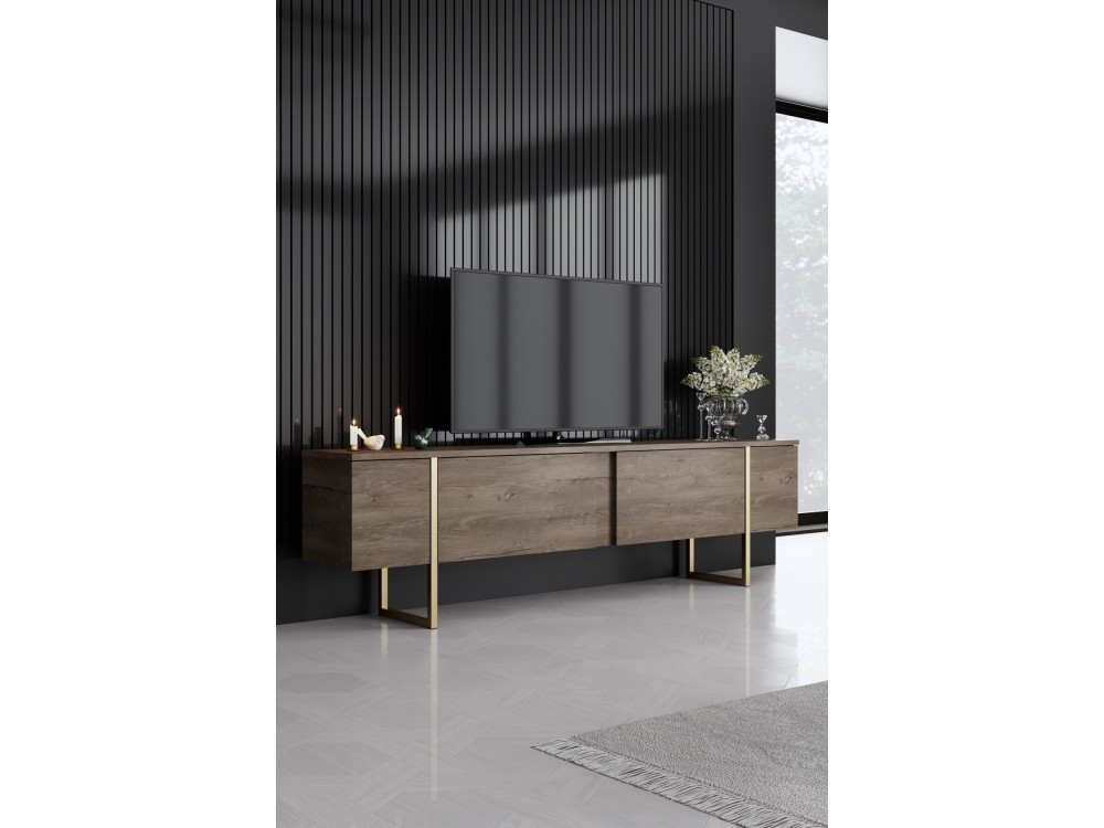 Wohnzimmermöbelset aus Holz "Luxe" - 160 x 35 x 80 cm - Braun