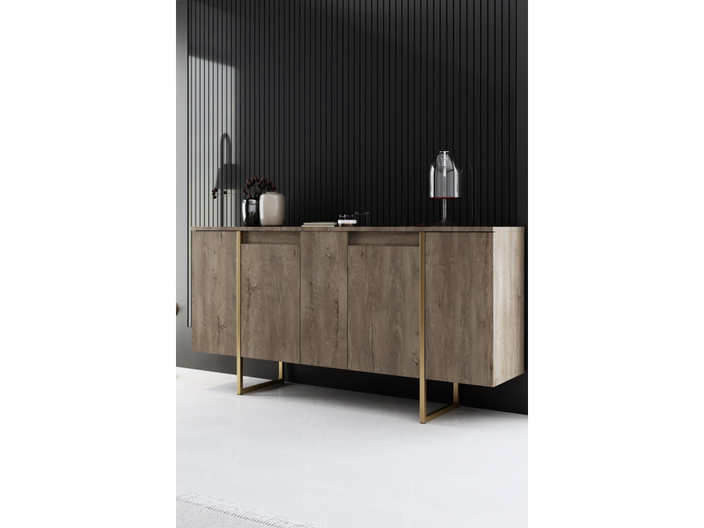 Wohnzimmermöbelset aus Holz "Luxe" - 160 x 35 x 80 cm - Braun