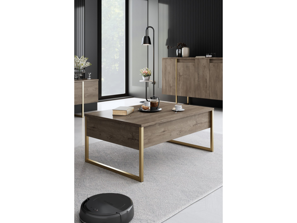 Wohnzimmermöbelset aus Holz "Luxe" - 160 x 35 x 80 cm - Braun