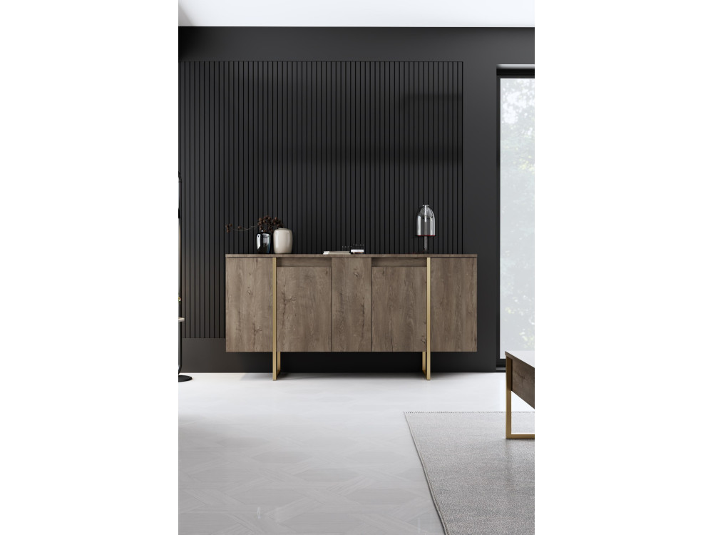 Wohnzimmermöbelset aus Holz "Luxe" - 160 x 35 x 80 cm - Braun