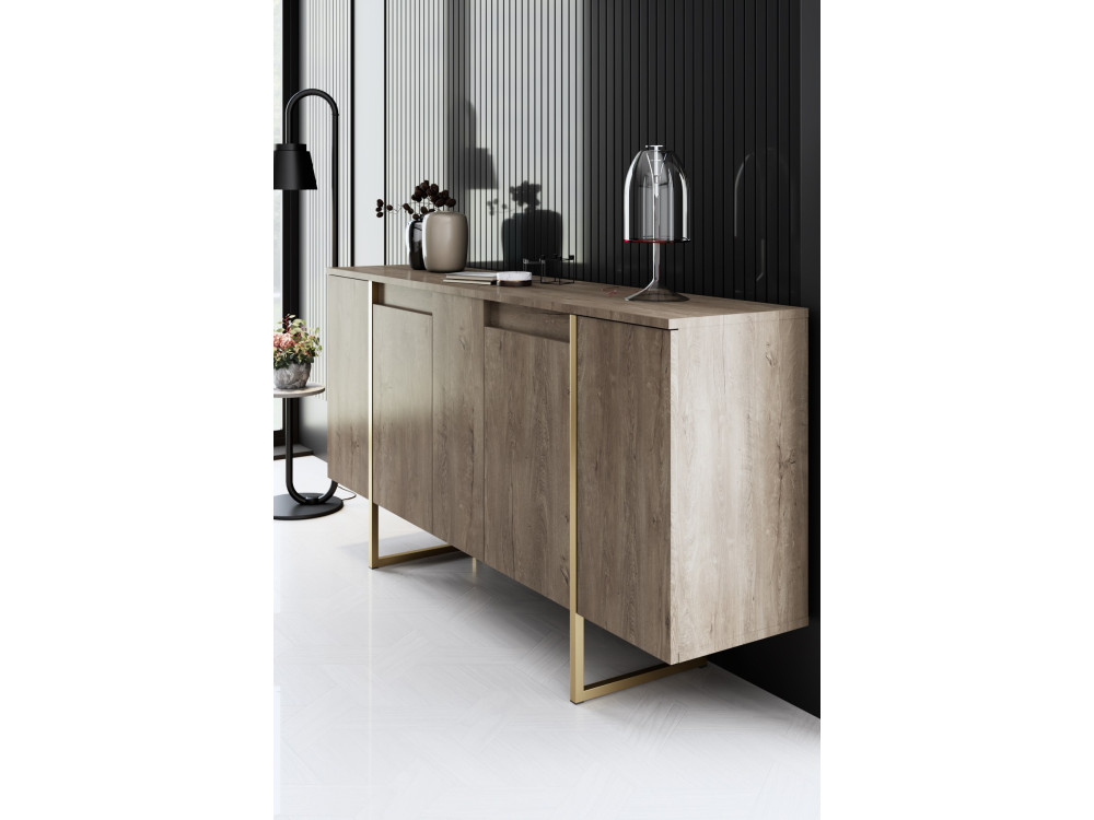 Wohnzimmermöbelset aus Holz "Luxe" - 160 x 35 x 80 cm - Braun
