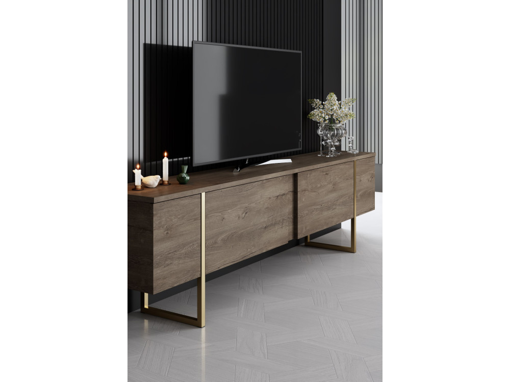 Wohnzimmermöbelset aus Holz "Luxe" - 160 x 35 x 80 cm - Braun