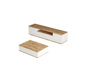 Wohnzimmermöbelset aus Holz "FR17" - 180 x 44 x 44 cm - Weiß