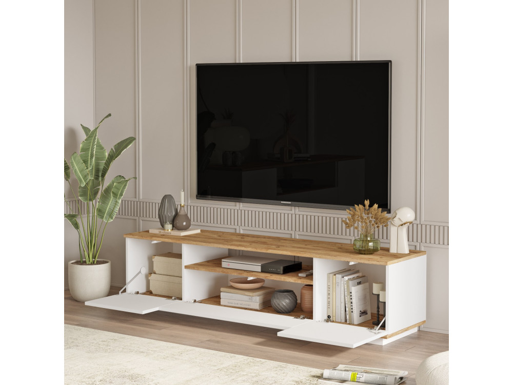 Wohnzimmermöbelset aus Holz "FR17" - 180 x 44 x 44 cm - Weiß