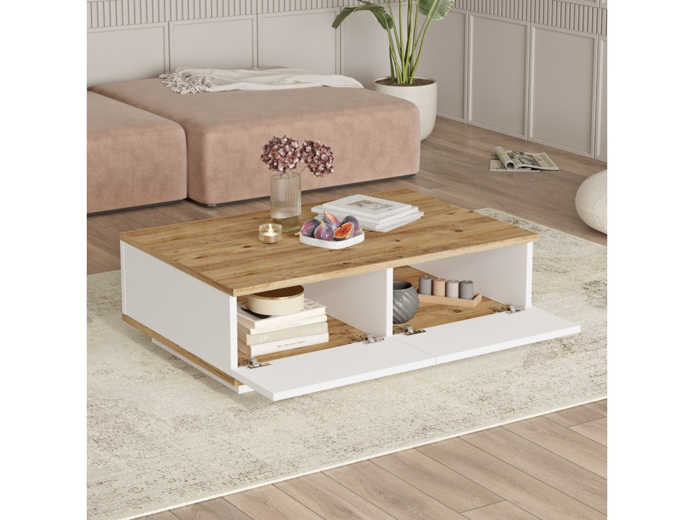 Wohnzimmermöbelset aus Holz "FR18" - 180 x 44 x 44 cm - Weiß