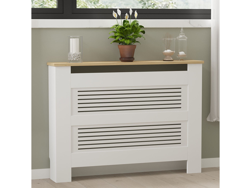 Heizkörperschrank aus Holz "Termora" 112 x 19 x 82 cm - Saphir-Eiche
