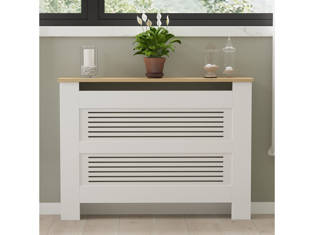 Heizkörperschrank aus Holz "Termora" 112 x 19 x 82 cm - Saphir-Eiche