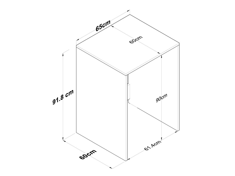 Waschmaschinenschrank aus Holz "Dido" - 65 x 60 x 91 cm - Weiß