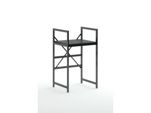Waschmaschinenschrank aus Metall "Junior" - 70 x 60 x 116 cm - Schwarz