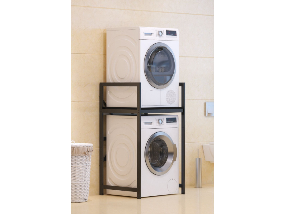 Waschmaschinenschrank aus Metall "Junior" - 70 x 60 x 116 cm - Schwarz