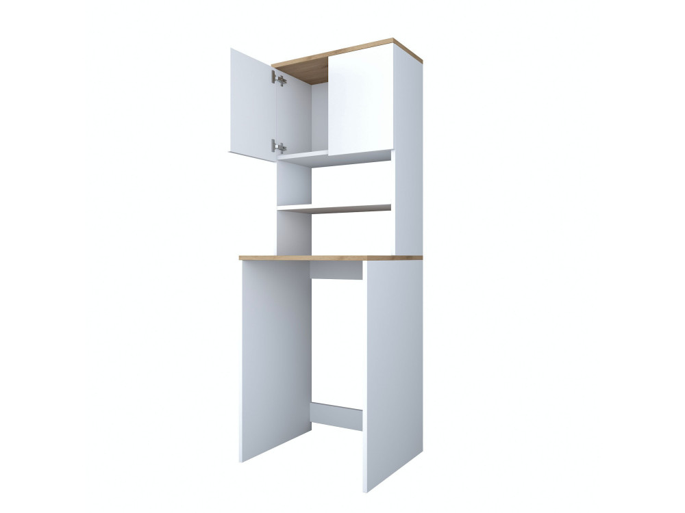 Waschmaschinenschrank aus Holz "Kado" - 65 x 60 x 183 cm - Weiß