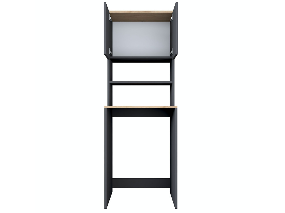 Waschmaschinenschrank aus Holz "Kado" - 65 x 60 x 183 cm - Anthrazitgrau