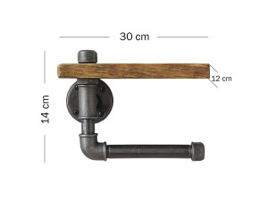 Rohrregal aus Holz "Boruraf021" - 30 x 12 x 14 cm - Braun