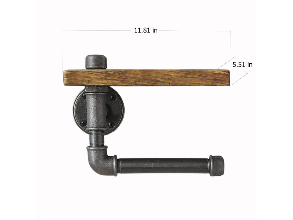Rohrregal aus Holz "Boruraf021" - 30 x 12 x 14 cm - Braun