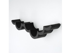 Toilettenpapierhalter aus Holz "WC018". - 62 x 16 x 9 cm - Schwarz