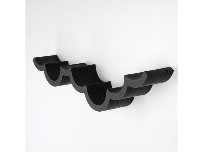 Toilettenpapierhalter aus Holz "WC018". - 62 x 16 x 9 cm - Schwarz