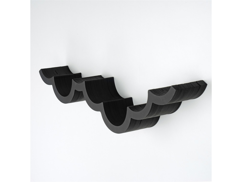 Toilettenpapierhalter aus Holz "WC018". - 62 x 16 x 9 cm - Schwarz