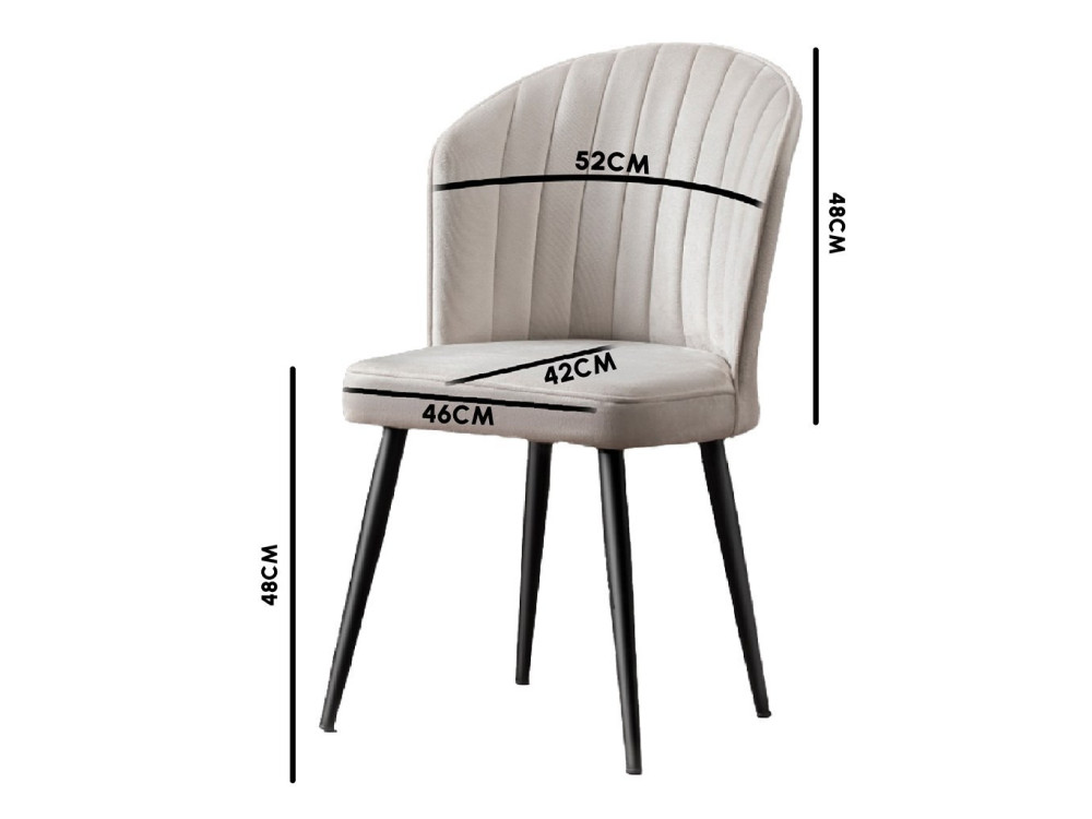 Stuhlset (4 Stück) aus Holz "Rubi" - 52 x 42 x 85 cm - Schwarz