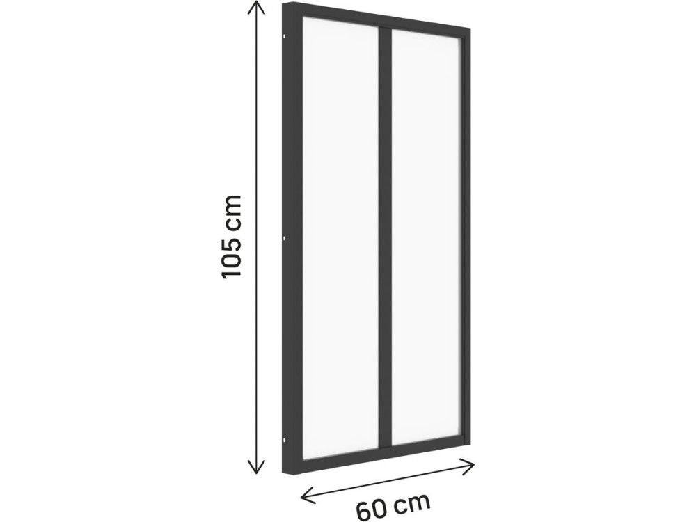 Atelier-Dach aus Aluminium „Panorama“ – 60 x 105 cm – Schwarz