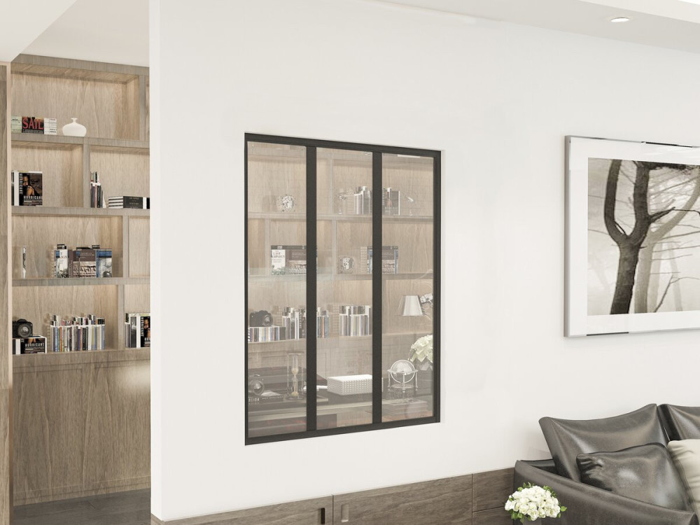 Atelier-Oberlicht aus Aluminium „Panorama“ – 90 x 105 cm – Schwarz