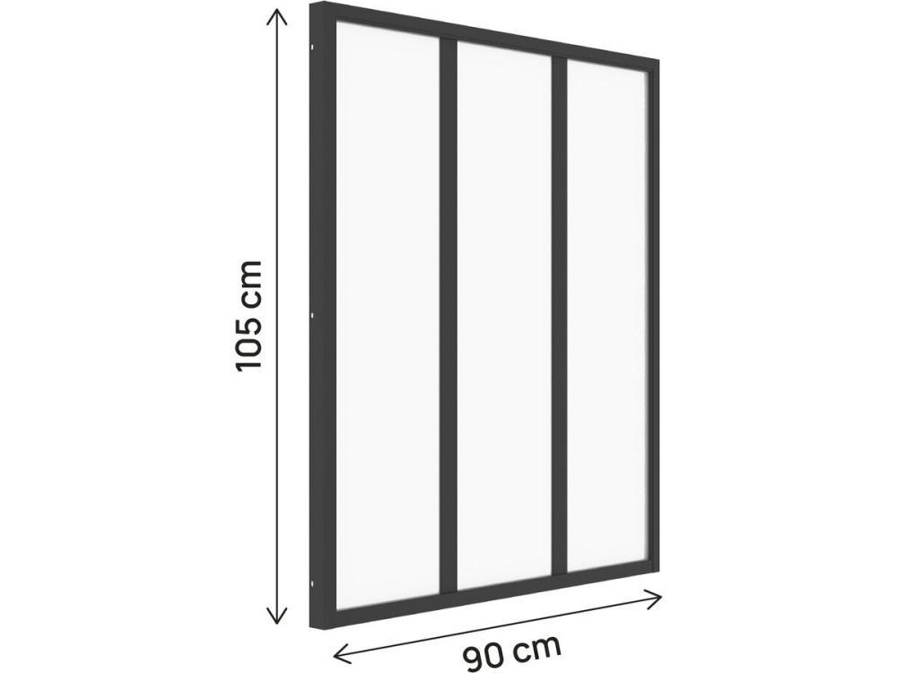 Atelier-Oberlicht aus Aluminium „Panorama“ – 90 x 105 cm – Schwarz