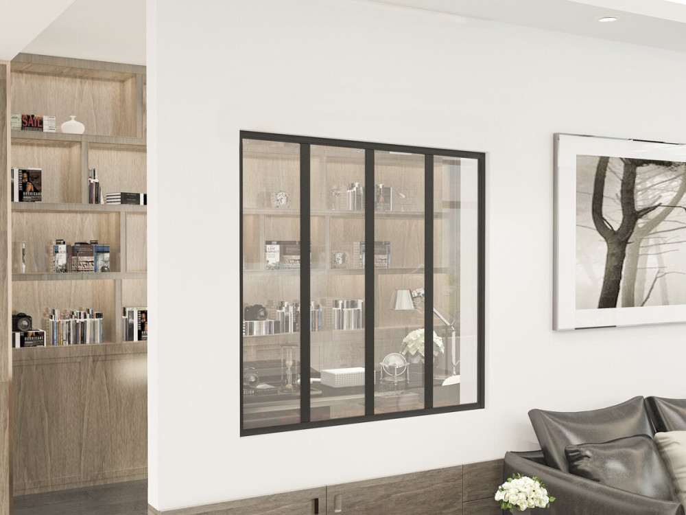 Aluminium-Atelier-Dach „Panorama“ – 120 x 105 cm – Schwarz