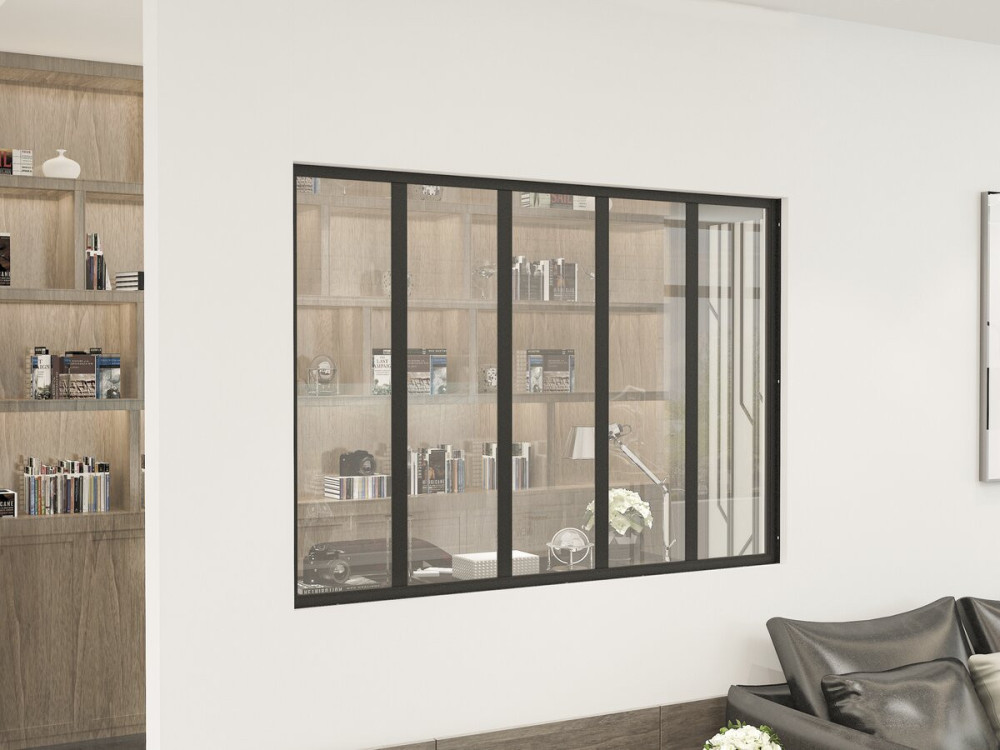 Aluminium-Werkstattdach „Panorama“ – 150 x 105 cm – Schwarz