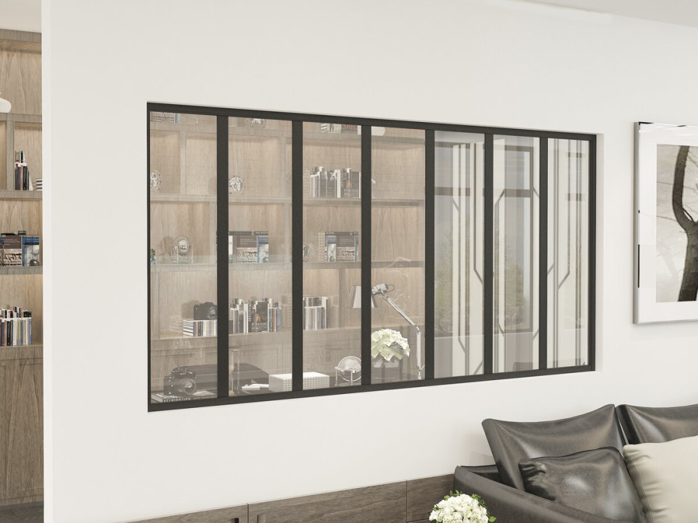 Aluminium-Werkstattüberdachung „Panorama“ – 210 x 105 cm – Schwarz