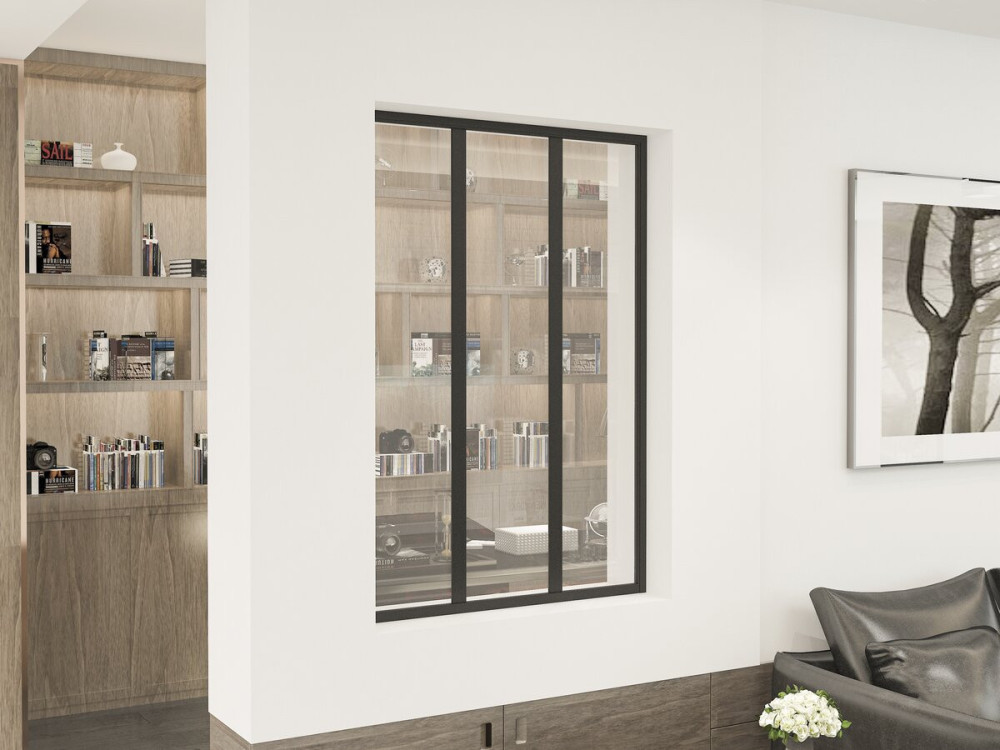 Atelier-Glasdach aus Aluminium „Panorama“ – 90 x 130 cm – Schwarz