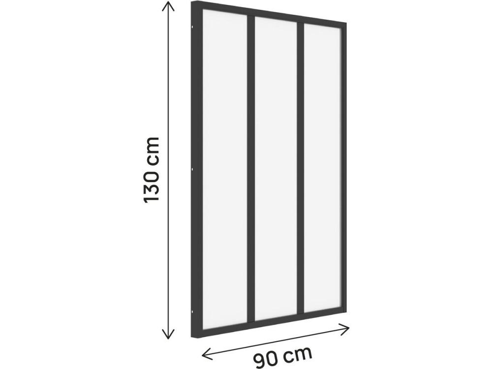 Atelier-Glasdach aus Aluminium „Panorama“ – 90 x 130 cm – Schwarz