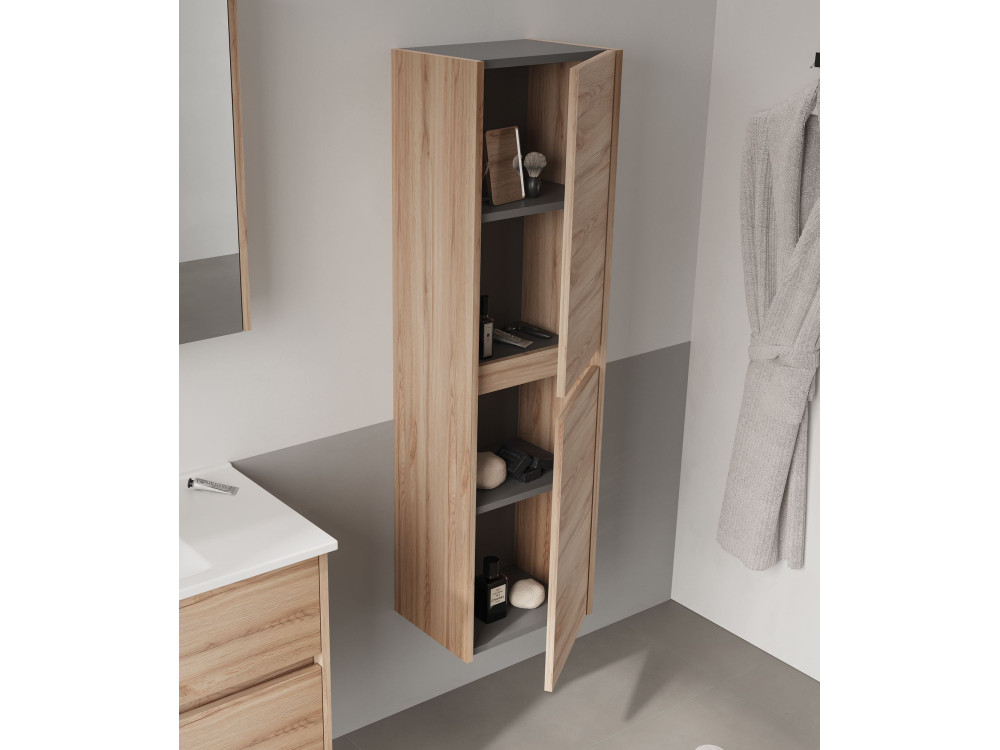 Badezimmerschrank „Side 40“ – 40 x 27 x 138 cm – Eiche