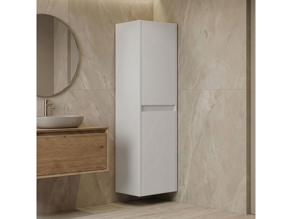 Badezimmerschrank „Side 40“ – 40 x 27 x 138 cm – Mattweiß